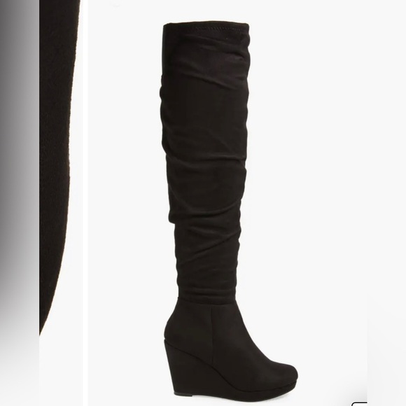 CHINESE LAUNDRY UMA OVER THE KNEE BOOTS BLACK SUEDE - Picture 2 of 8